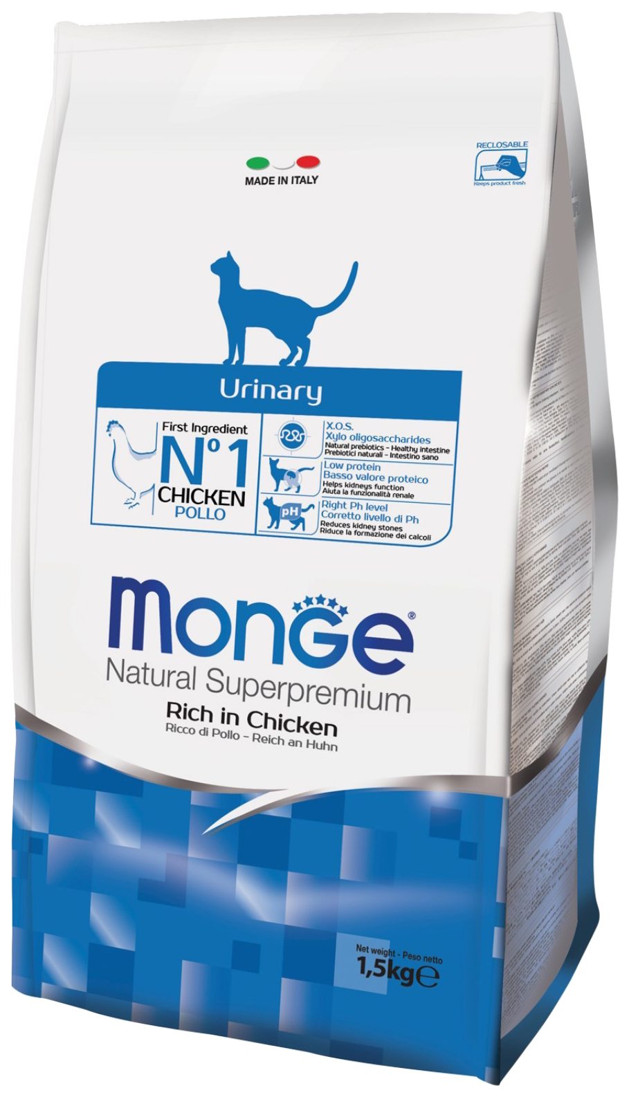 

Сухой корм для кошек Monge Cat Urinary профилактика МКБ, 1.5 кг