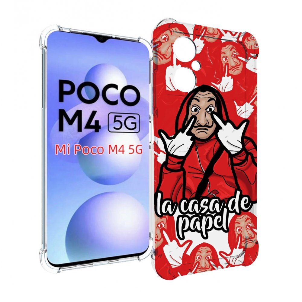 Чехол MyPads комикс-бумажный-дом для Xiaomi Poco M4 5G