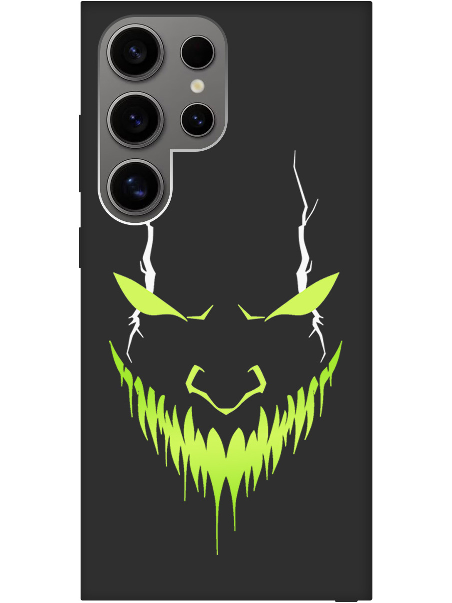 

Силиконовый чехол на Samsung Galaxy S24 Ultra с принтом "Evil Face" матовый черный, Черный;белый;зеленый, 779823551