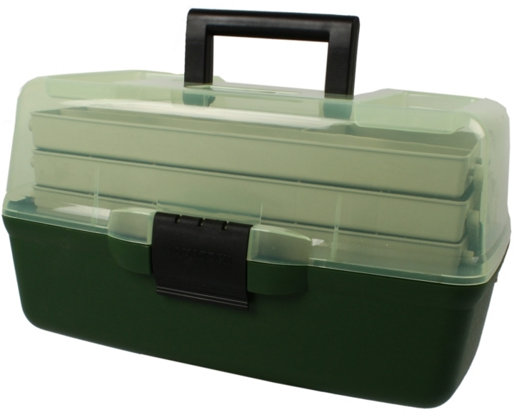 Ящик рыболовный AQUATECH 1703T трехполочный (прозрачная крышка, 360x215x195 мм)