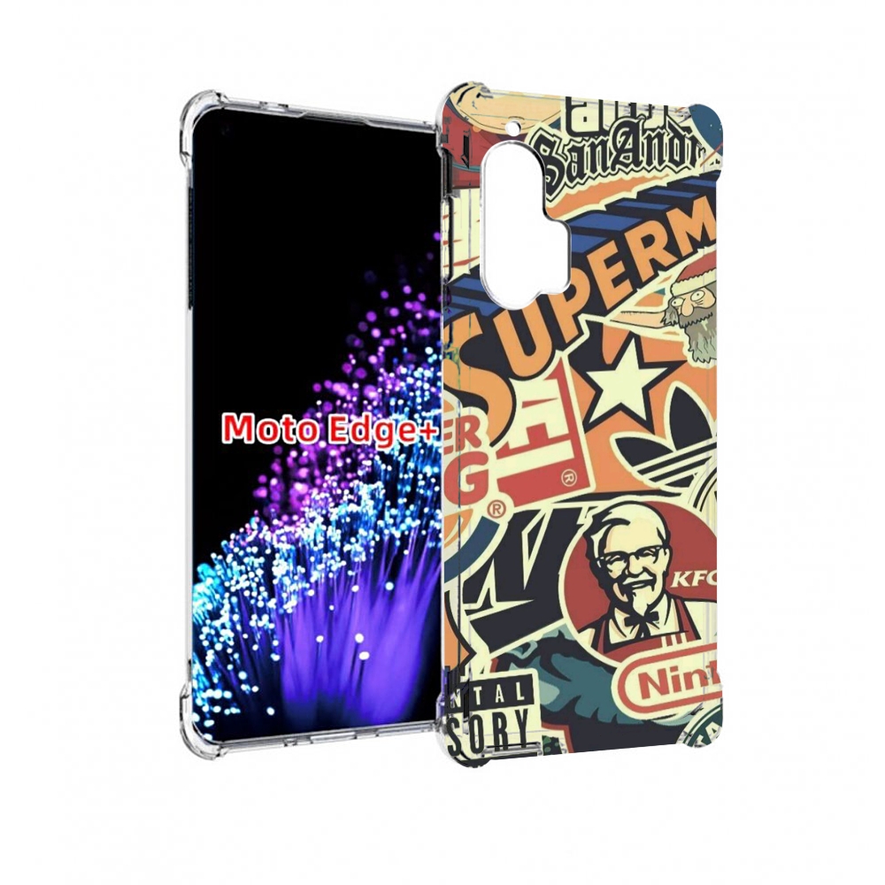 

Чехол MyPads Лейблы-на-постере для Motorola Edge+ Plus, Прозрачный, Tocco