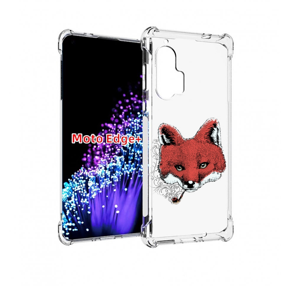 

Чехол MyPads Лис с трубкой для Motorola Edge+ Plus, Прозрачный, Tocco