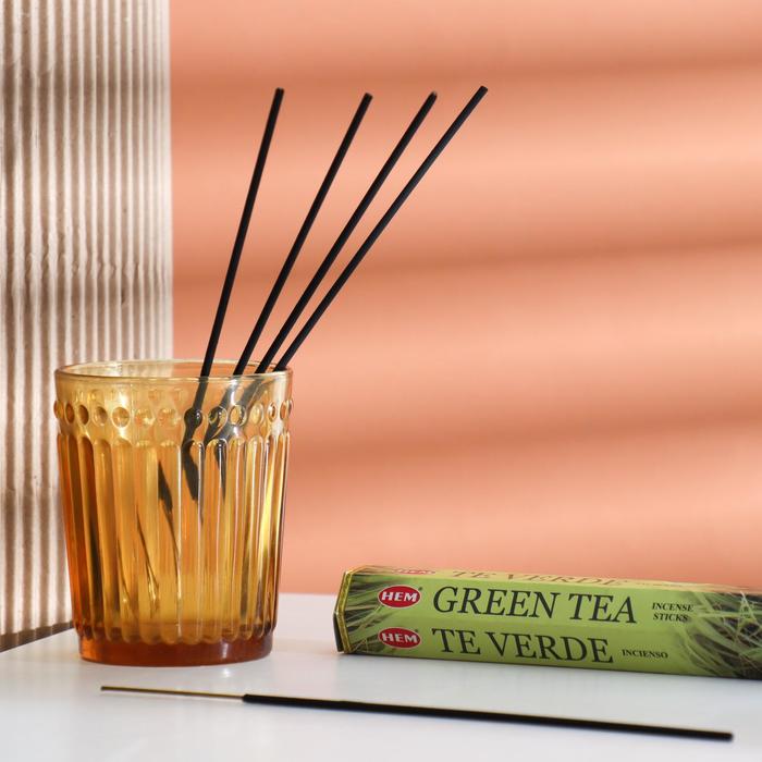 

Благовония HEM "Green Tea. Зеленый Чай", 20 палочек в упаковке, шестигранник, HEM