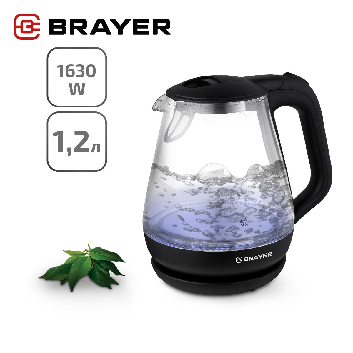 

Чайник электрический Brayer BR1063BK 1.2 л черный, BR1063BK