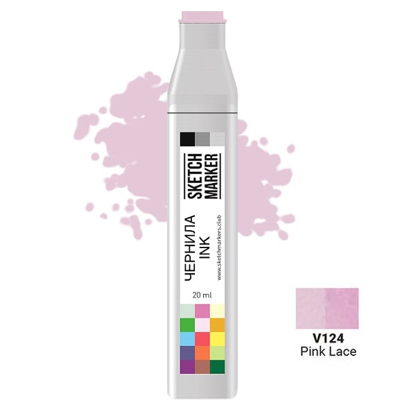 

Заправка для маркеров Sketchmarker на спиртовой основе V124 Розовые кружева, SI-V124