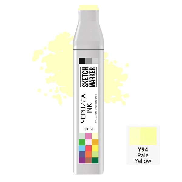 

Заправка для маркеров Sketchmarker на спиртовой основе Y94 Бледно Желтый, SI-Y94