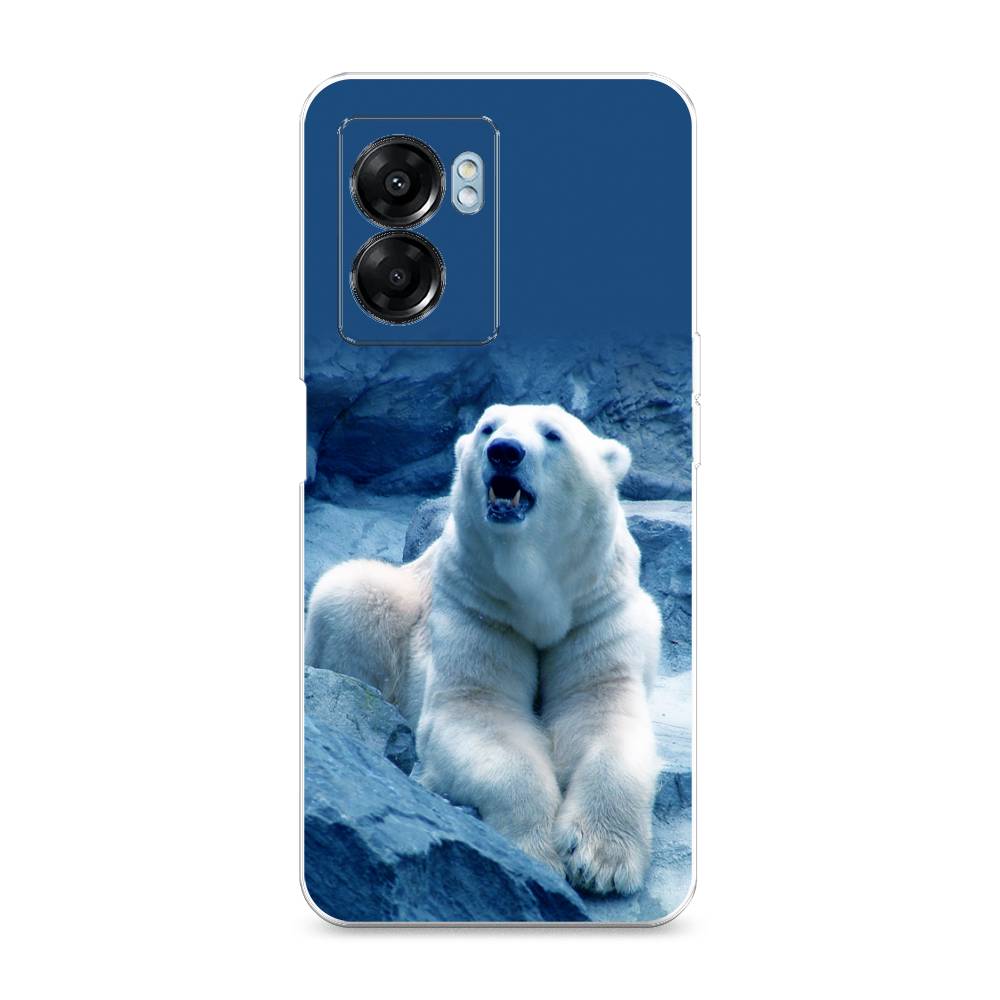 

Чехол на Oppo A57 5G/OnePlus Nord N300 5G "Белый медведь", Голубой;белый, 2510250-1