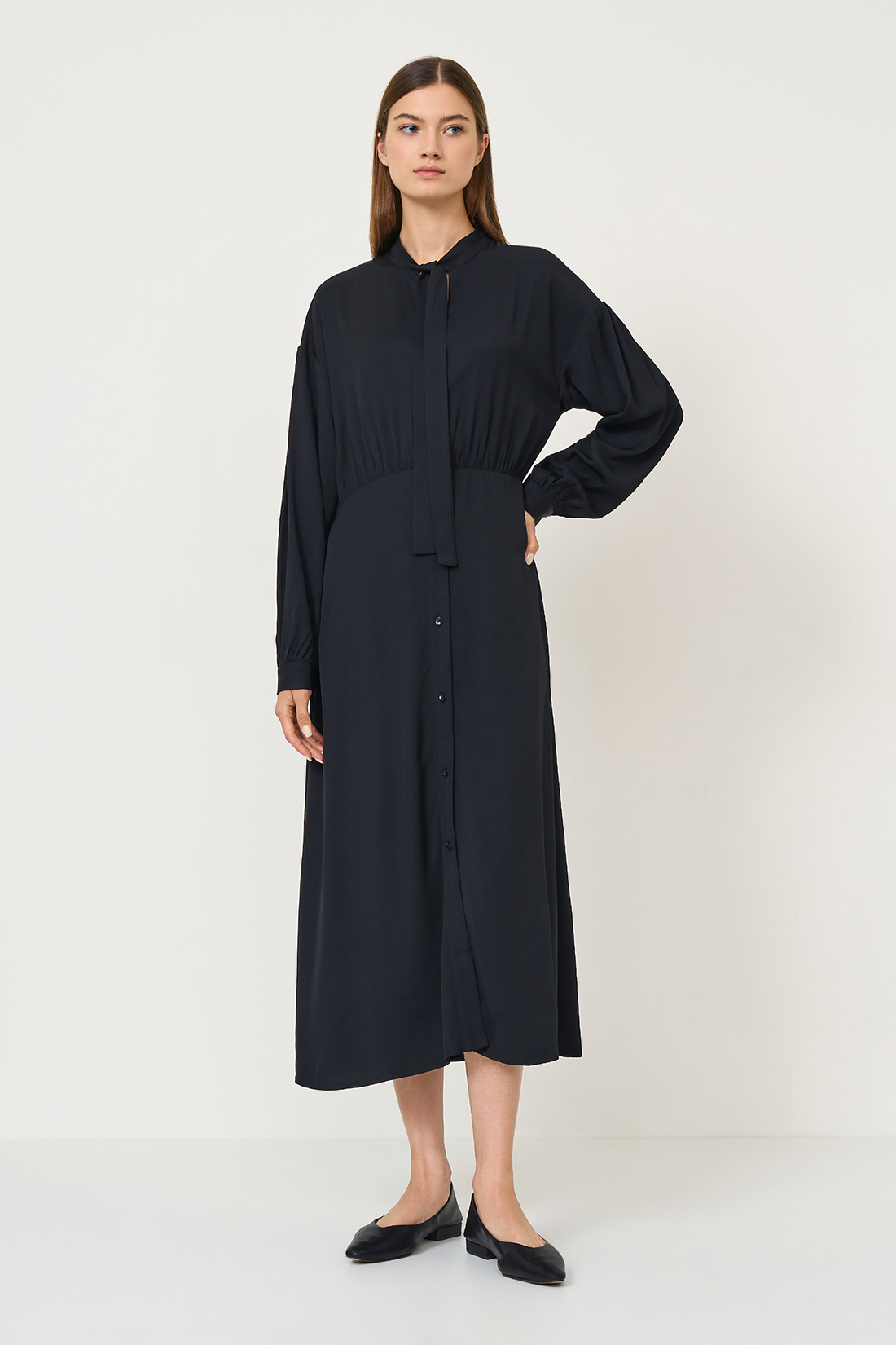 

Платье женское Baon B4523504 черное S, Черный, B4523504