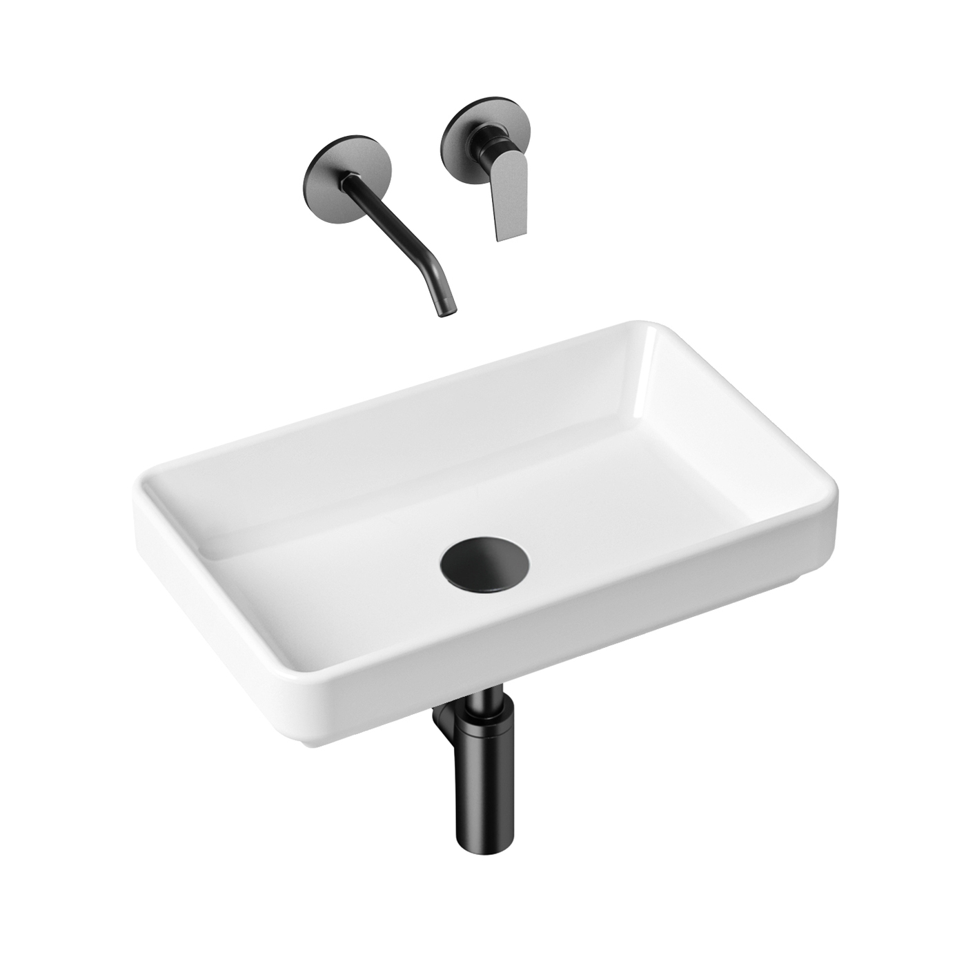 

Комплект 4 в 1 Lavinia Boho Bathroom Sink Slim 21510027, накладная раковина 55 см