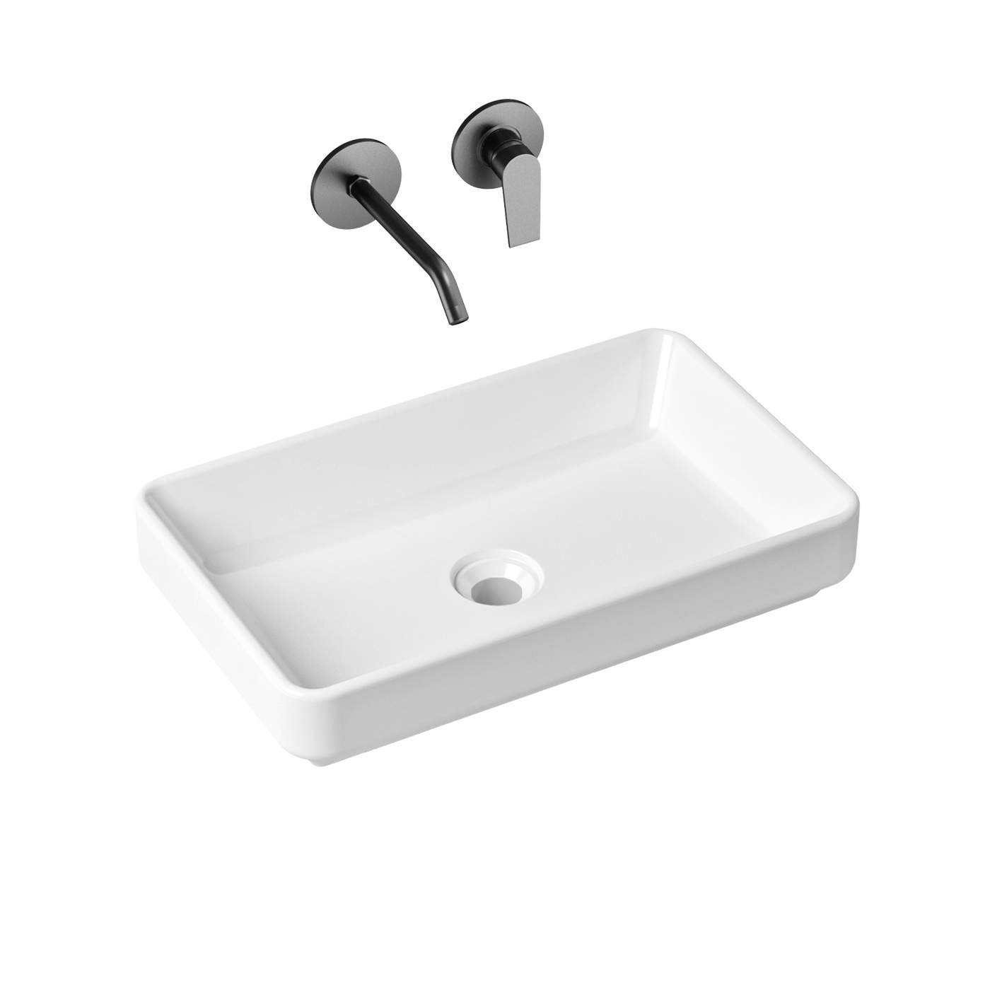 фото Комплект 2 в 1 lavinia boho bathroom sink slim 21510029, накладная раковина 55 см