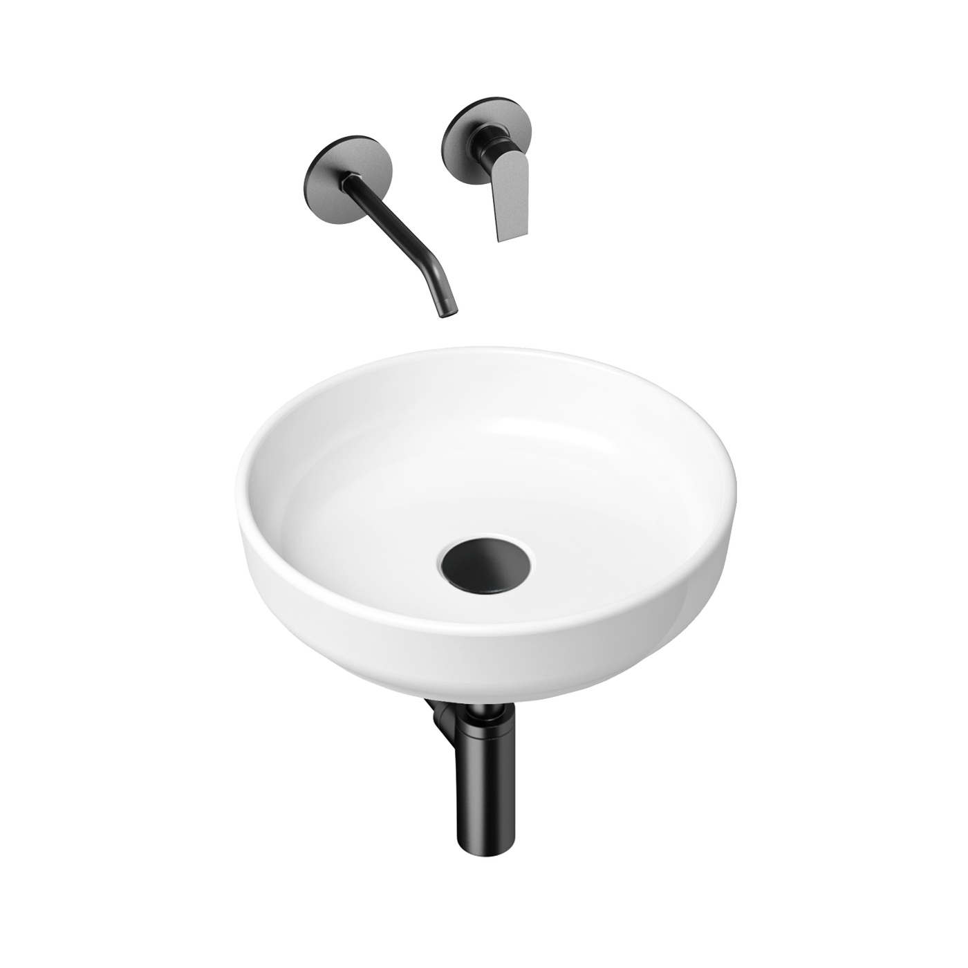 фото Комплект 4 в 1 lavinia boho bathroom sink slim 21510030, накладная раковина 40 см