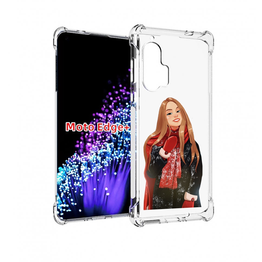 

Чехол MyPads Новогодний-зимний-арт женский для Motorola Edge+ Plus, Прозрачный, Tocco