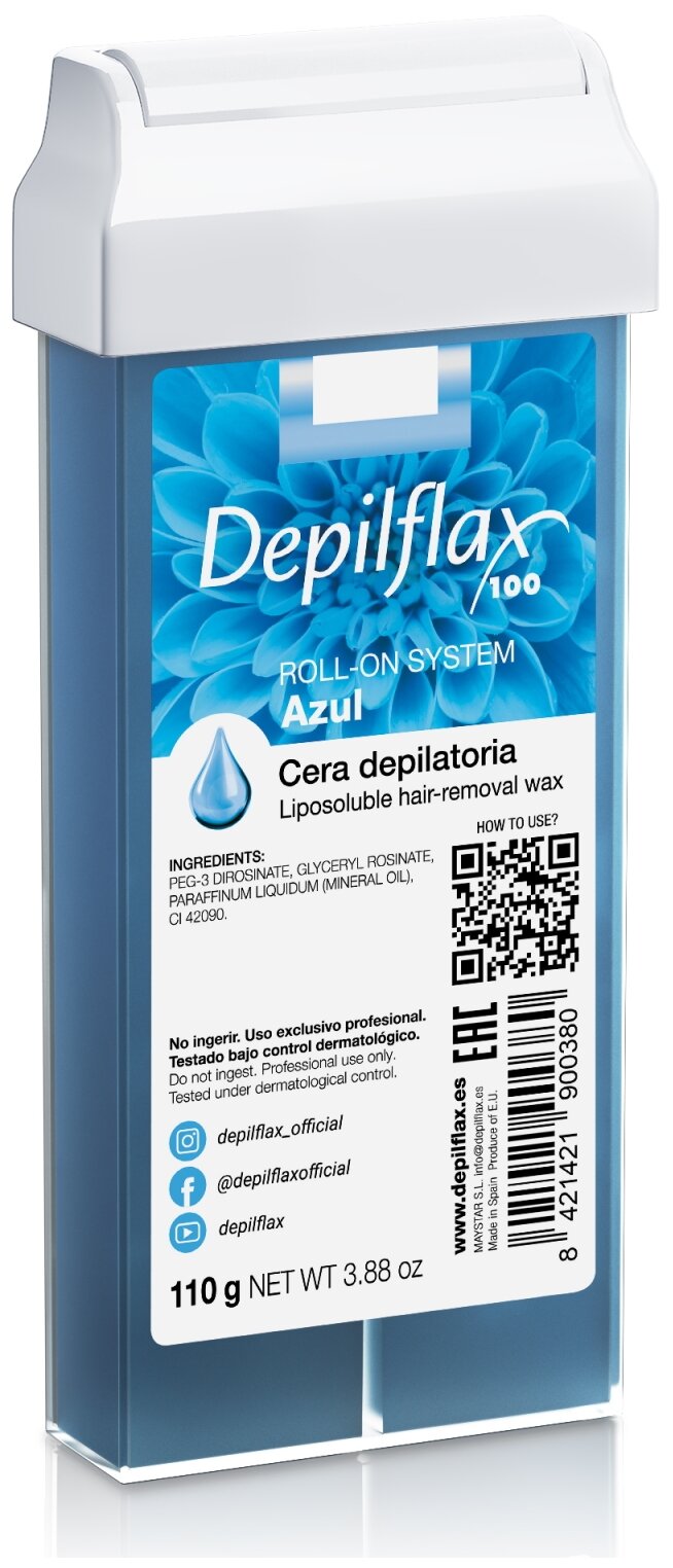 Воск Depilflax100 теплый жирорастворимый для депиляции в картридже азулен 110 г