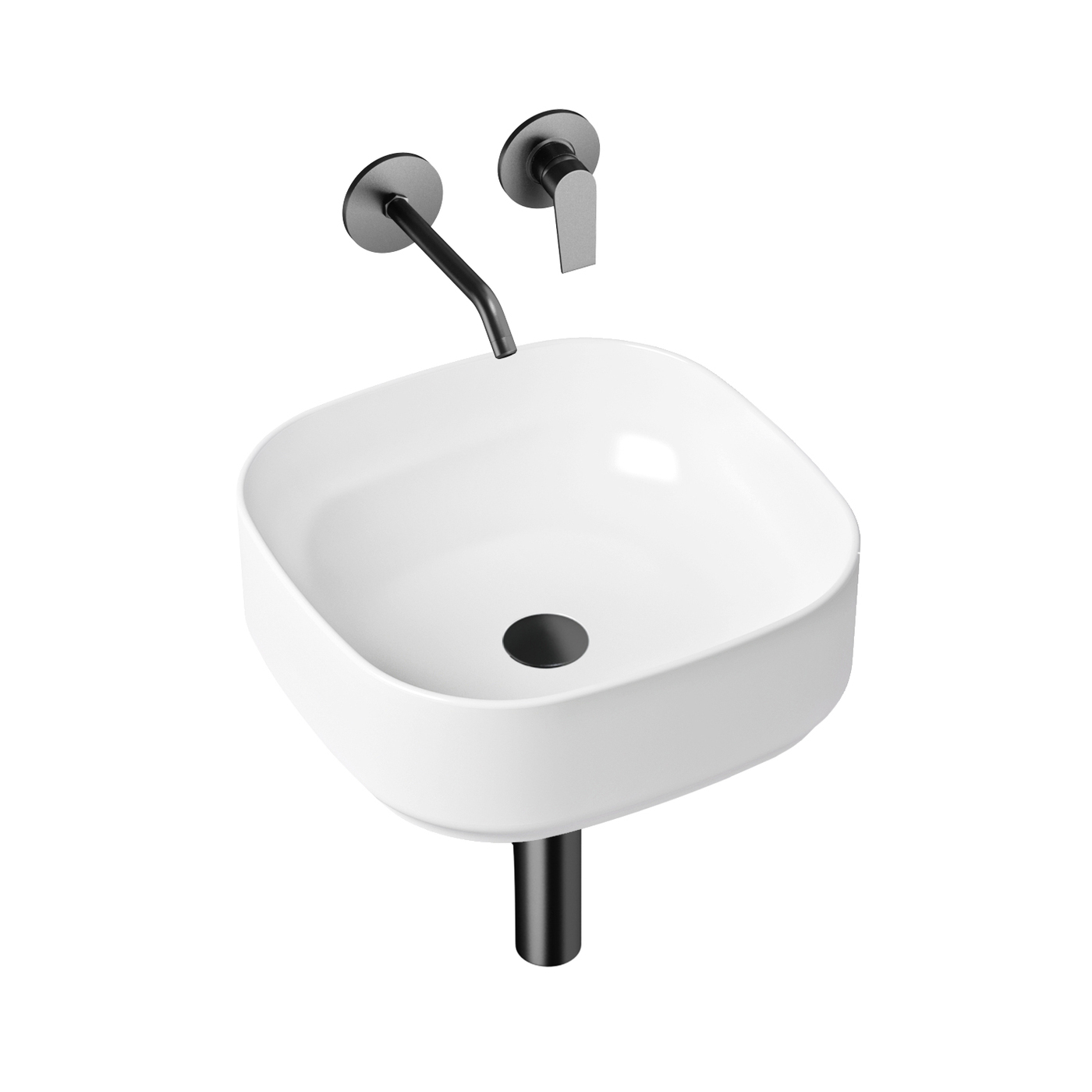 фото Комплект 4 в 1 lavinia boho bathroom sink slim 21510033, накладная раковина 40 см