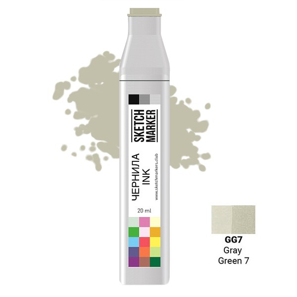 

Заправка для маркеров Sketchmarker на спиртовой основе GG7 Серо зеленый 7, Серый, SI-GG7