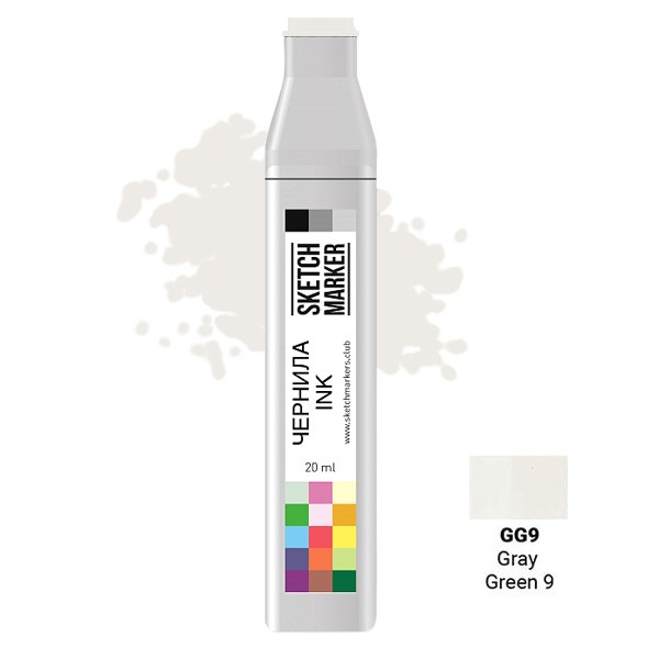 

Заправка для маркеров Sketchmarker на спиртовой основе GG9 Серо зеленый 9, Серый, SI-GG9