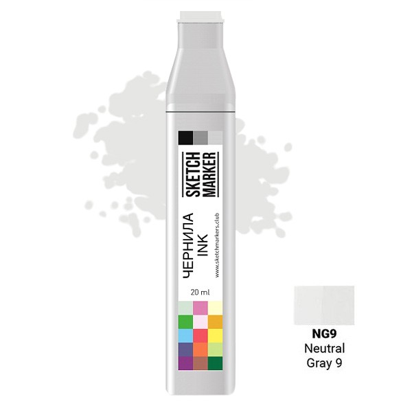 

Заправка для маркеров Sketchmarker на спиртовой основе NG9 Нейтральный серый 9, SI-NG9