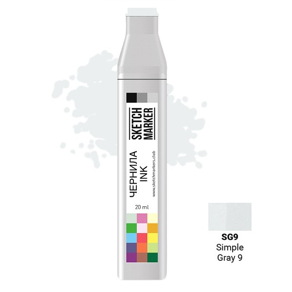 

Заправка для маркеров Sketchmarker на спиртовой основе SG9 Простой серый 9, SI-SG9
