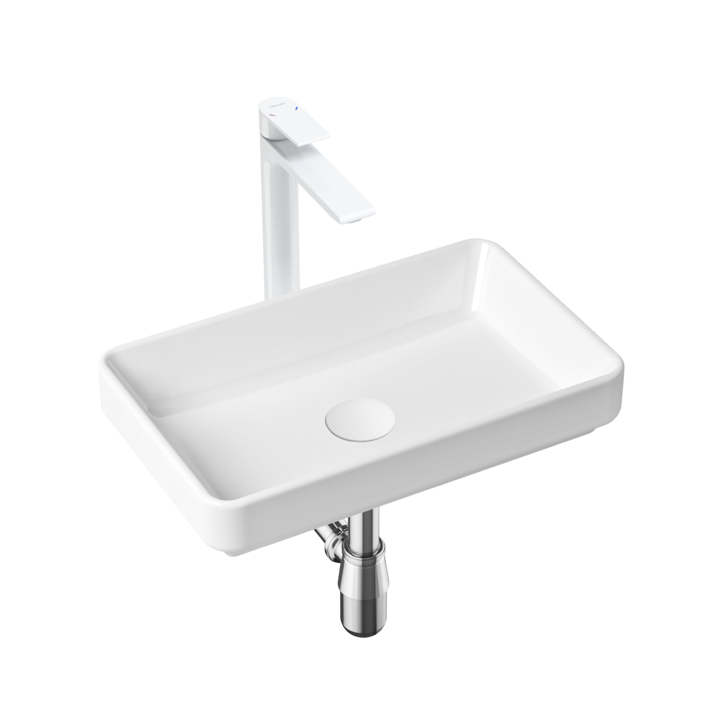 

Комплект 4 в 1 Lavinia Boho Bathroom Sink Slim 21510051, накладная раковина 55 см