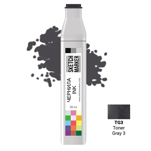 Заправка для маркеров Sketchmarker  на спиртовой основе TG3 Тонированный серый 3