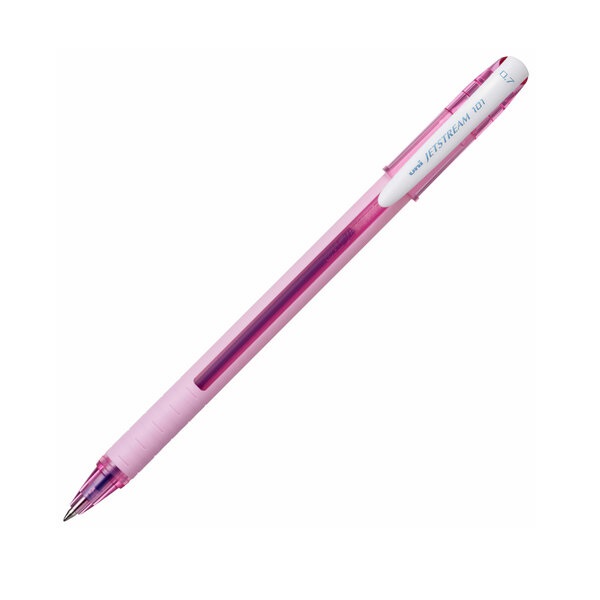 

Ручка шариковая масляная с грипом UNI JetStream синяя корпус розовый 12 шт