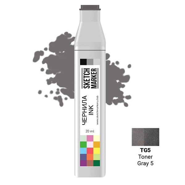 

Заправка для маркеров Sketchmarker на спиртовой основе TG5 Тонированный серый 5, SI-TG5