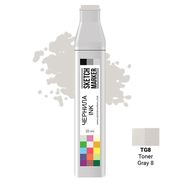 

Заправка для маркеров Sketchmarker на спиртовой основе TG8 Тонированный серый 8, SI-TG8