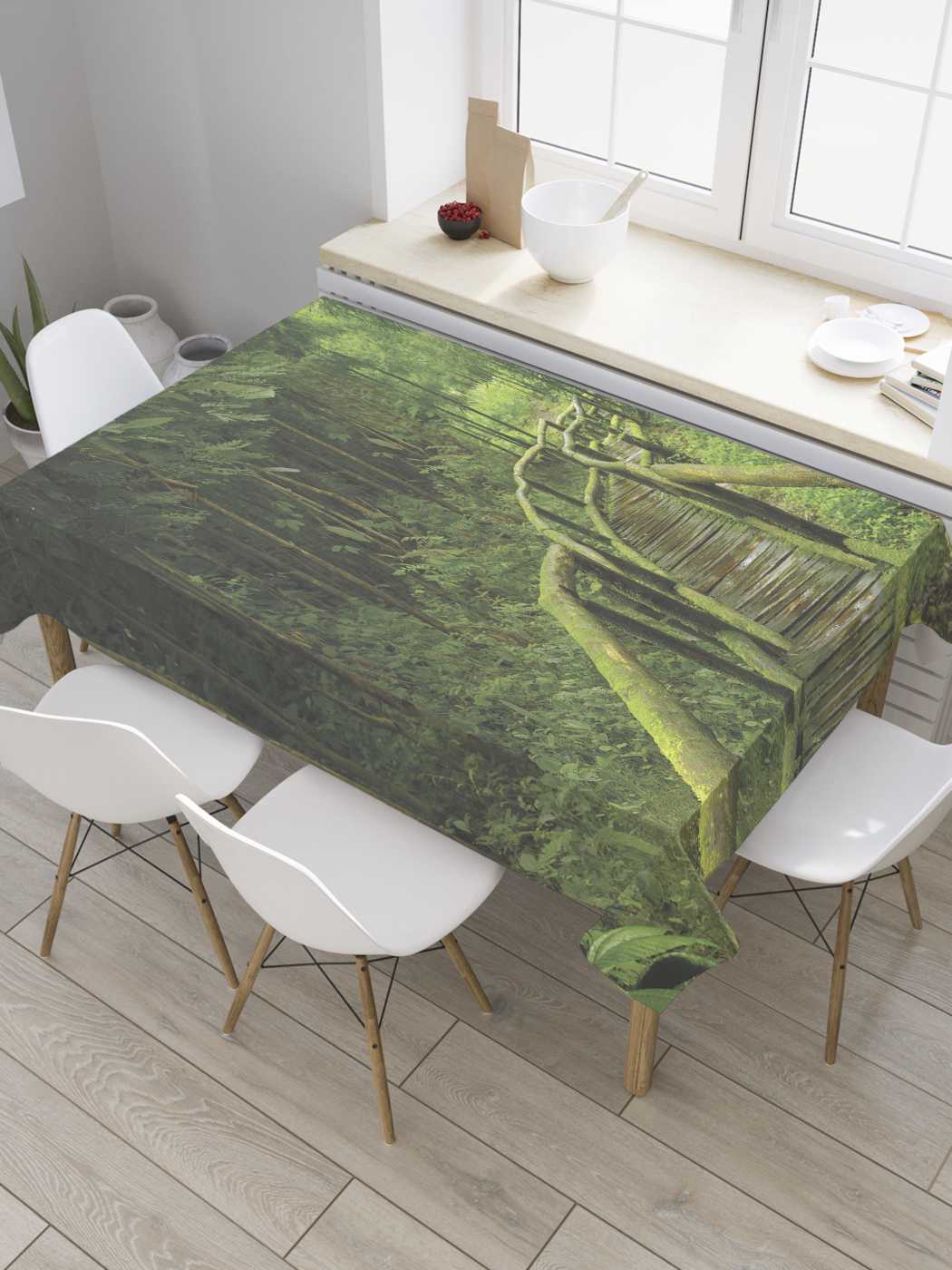 

Скатерть прямоугольная JoyArty "Деревянная дорога в лесу" из сатена, 120x145 см, Деревянная дорога в лесу