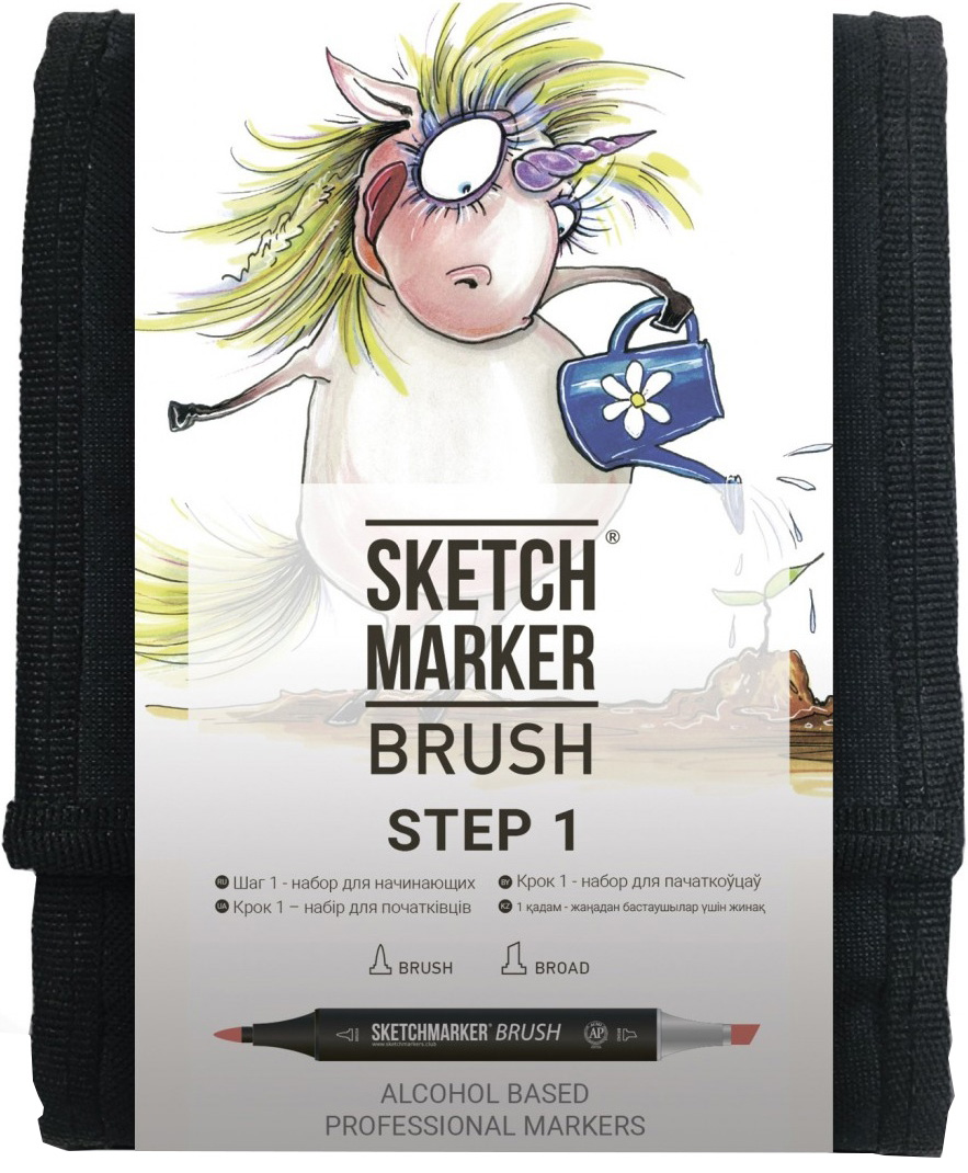 фото Набор маркеров на спиртовой основе sketchmarker brush step 1 12шт для начинающих greenwich line