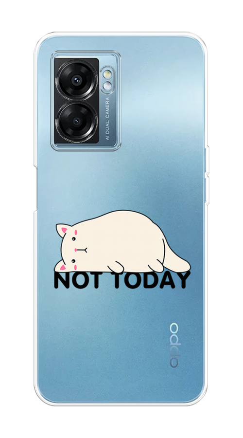 

Чехол на Oppo A57 5G/OnePlus Nord N300 5G "Cat not today", Белый;розовый;черный, 2510250-1