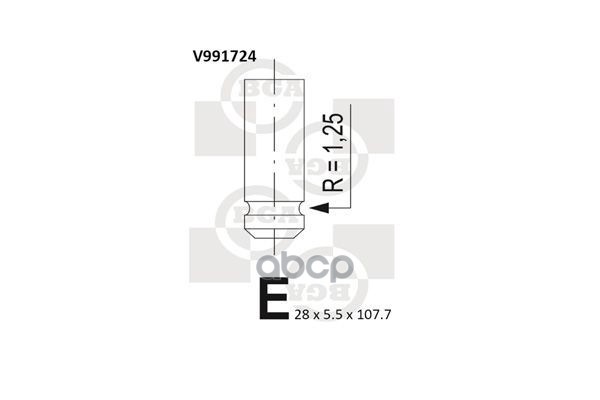 

Клапан выпускной Renault Clio II/Logan I/Megane II 97>15 Nissan Kubistar 03>09 BGA V991724