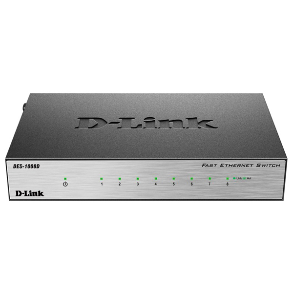 фото Коммутатор d-link des-1008d black/grey (des-1008d/l2b)