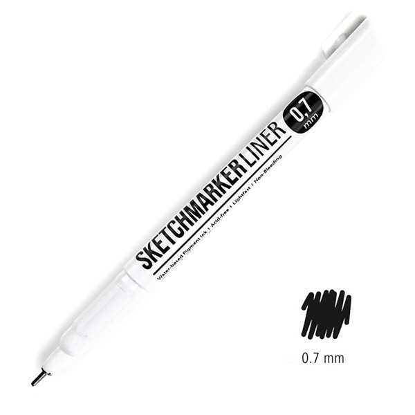 Ручка капиллярная (линер) Sketchmarker 0.7 черный