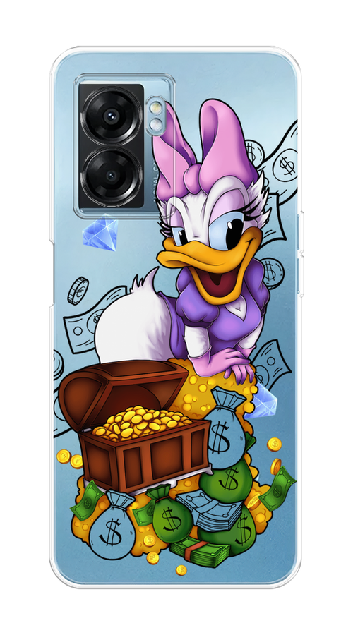 

Чехол на Oppo A57 5G/OnePlus Nord N300 5G "Rich Daisy Duck", Коричневый;белый;фиолетовый, 2510250-6