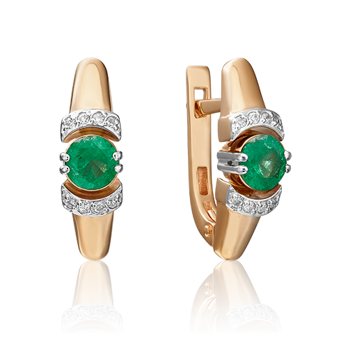 

Серьги из красного золота с изумрудом/бриллиантом PLATINA jewelry 02-0604-00-106-1110-30, 02-0604-00-106-1110-30