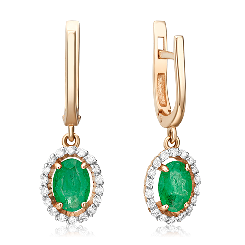 

Серьги из красного золота с изумрудом/бриллиантом PLATINA jewelry 02-0719-00-106-1110-30, 02-0719-00-106-1110-30