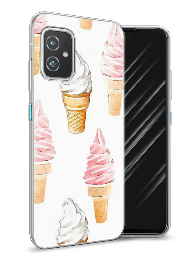 

Чехол Awog на Asus ZenFone 8 "Нарисованное мороженое", Белый;розовый, 44450-10