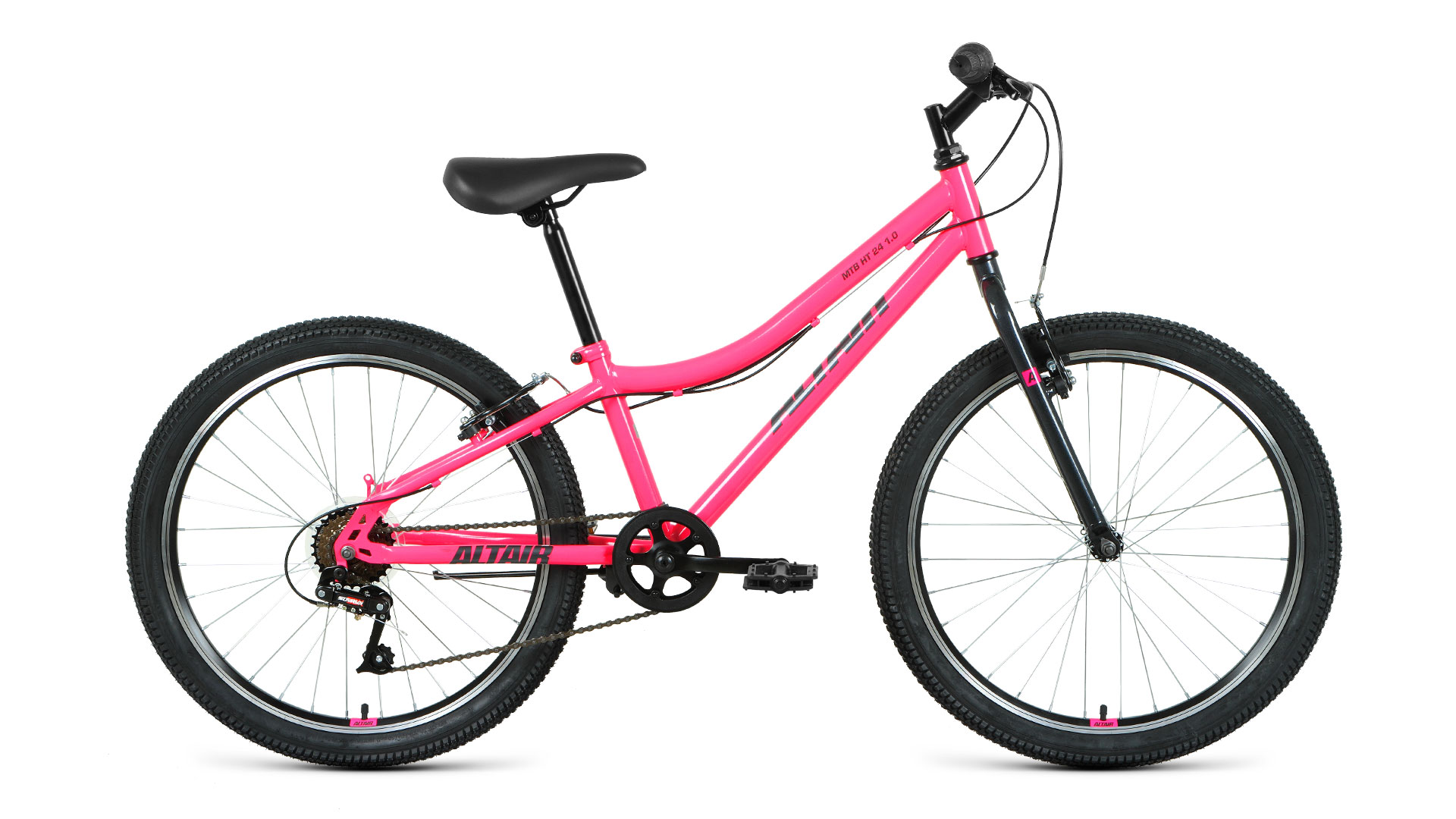 Велосипед FORWARD ALTAIR MTB HT 24 1.0, колесо 24'', рост 12'', сезон 2021-2022, розовый/с