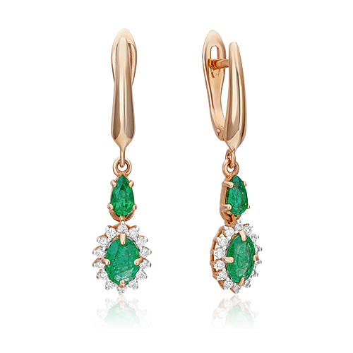 

Серьги из красного золота с изумрудом/бриллиантом PLATINA jewelry 02-3498-00-106-1110-30, 02-3498-00-106-1110-30