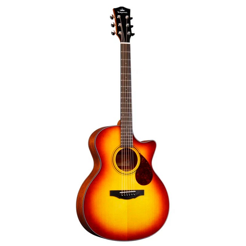 

KEPMA F0E-GA Top Gloss Cherry Sunburst электроакустическая гитара, цвет вишневый санберст, KEPMA F0E-GA Top Gloss Cherry Sunburst