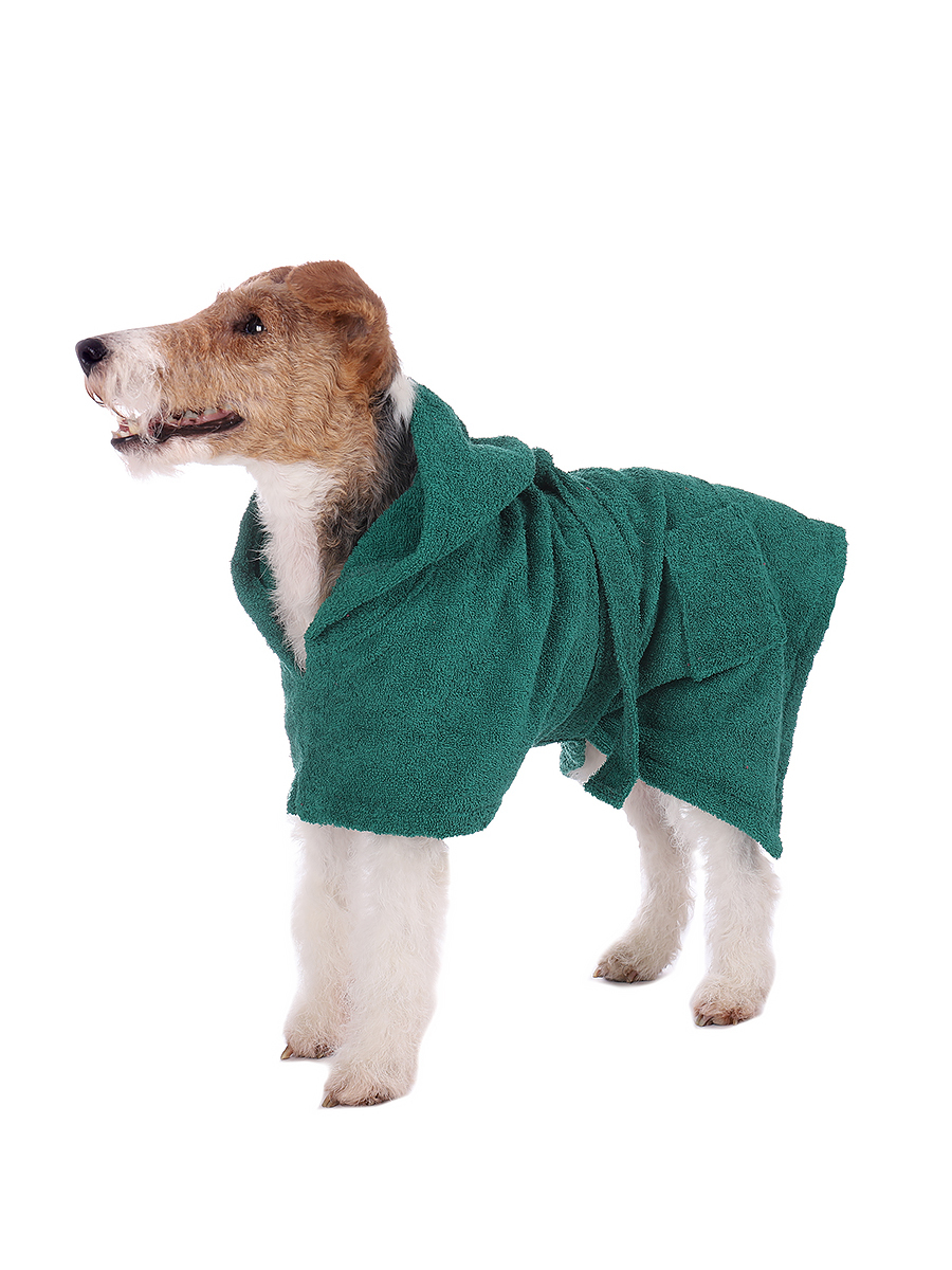 Халат для собак Монморанси , унисекс, зеленый, XXL, длина спины 85 см
