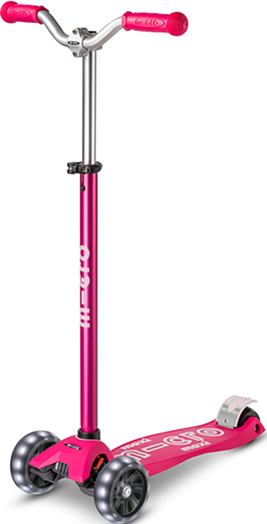 Самокат Micro Maxi Deluxe Pro LED 2024 Розовый micro maxi micro deluxe голубой розовый