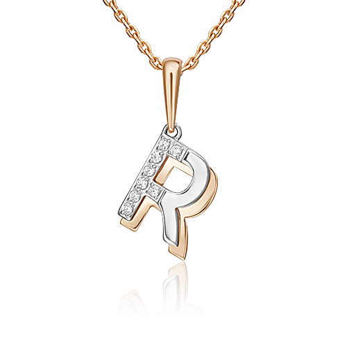 

Кулон из белого золота/красного золота с фианитом PLATINA jewelry 03-3419-R-401-1111, 03-3419-R-401-1111