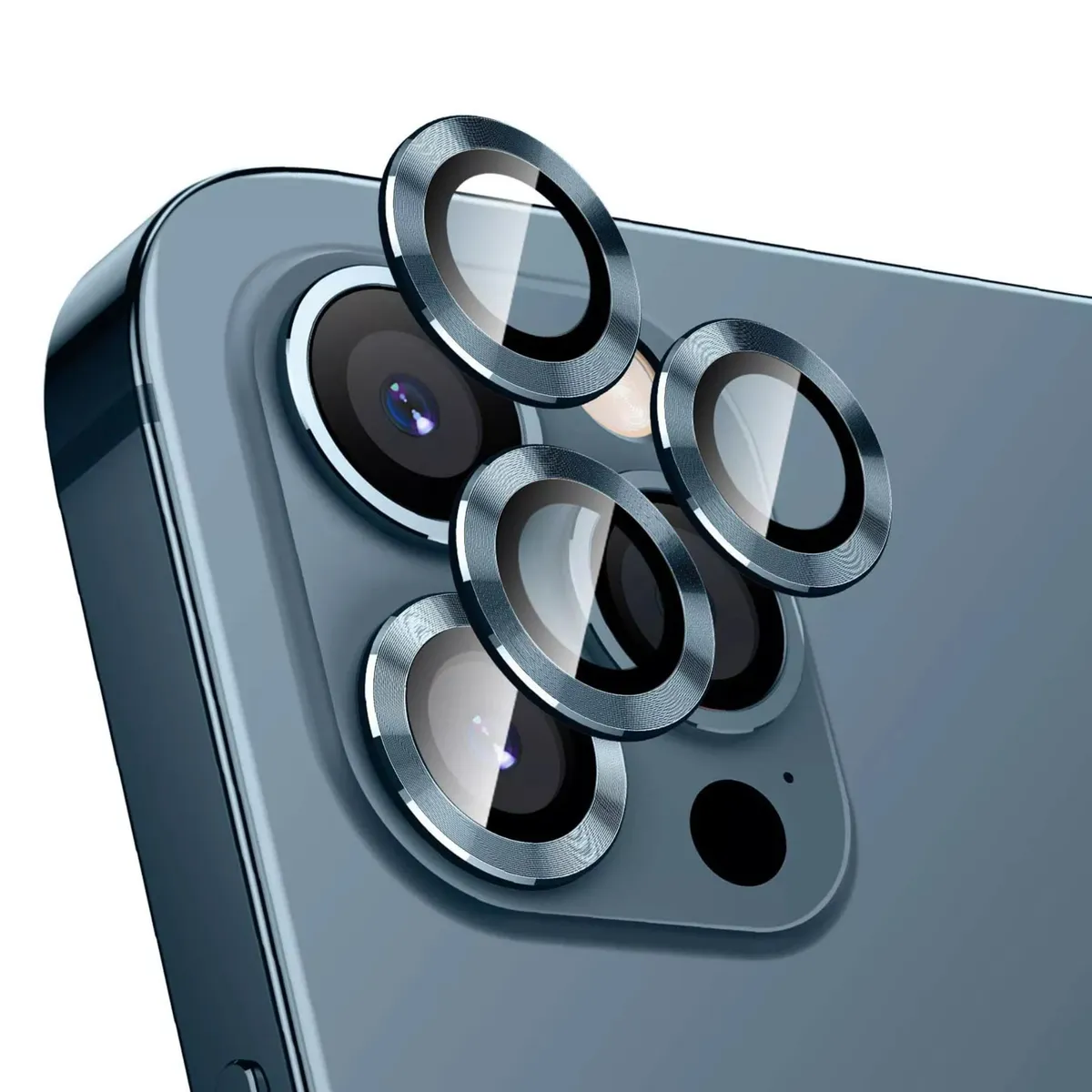 фото Защитное стекло линзы на камеру iphone 13 pro max / синий qvatra