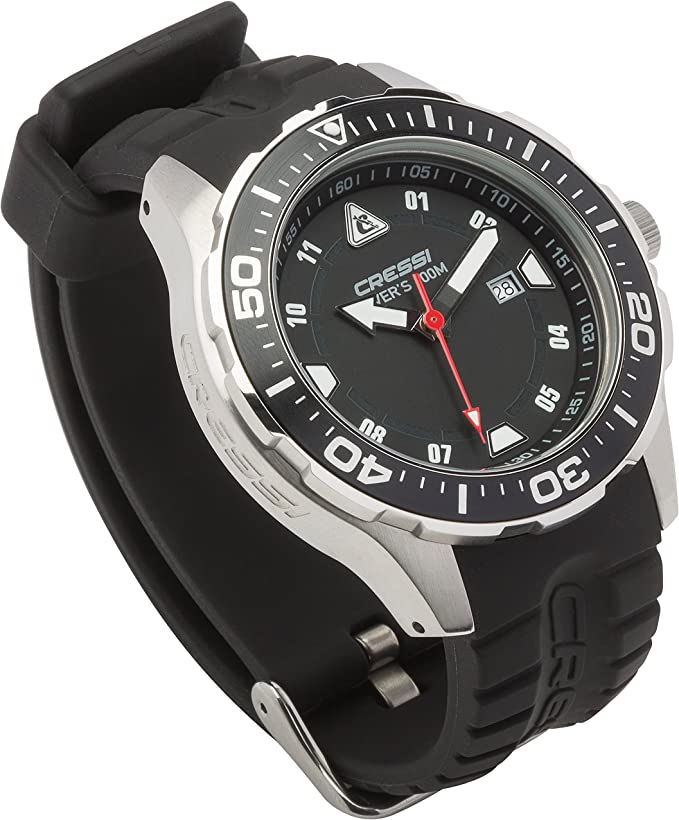 фото Часы cressi manta watch 100m black black silver case