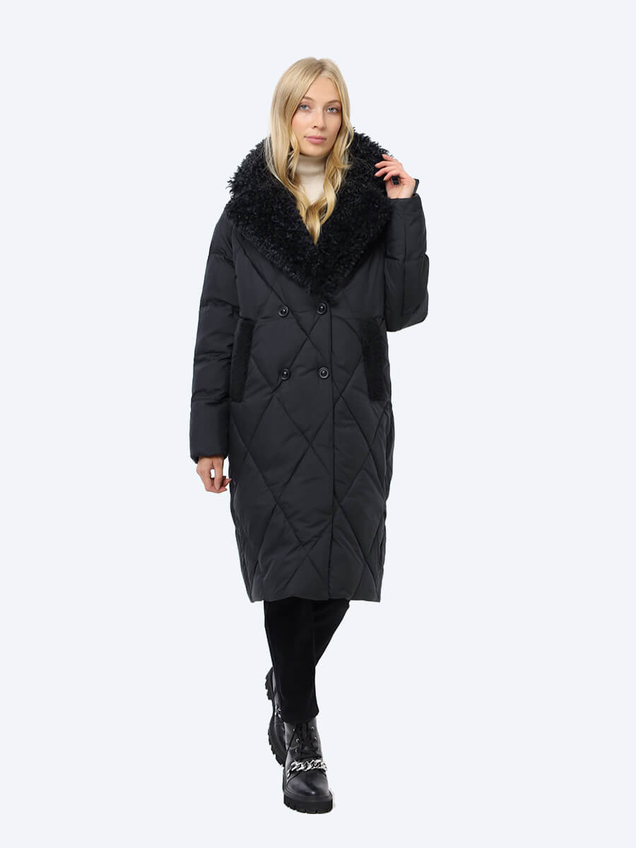 Пальто женское Vitacci RP9067-01 черное 46 RU