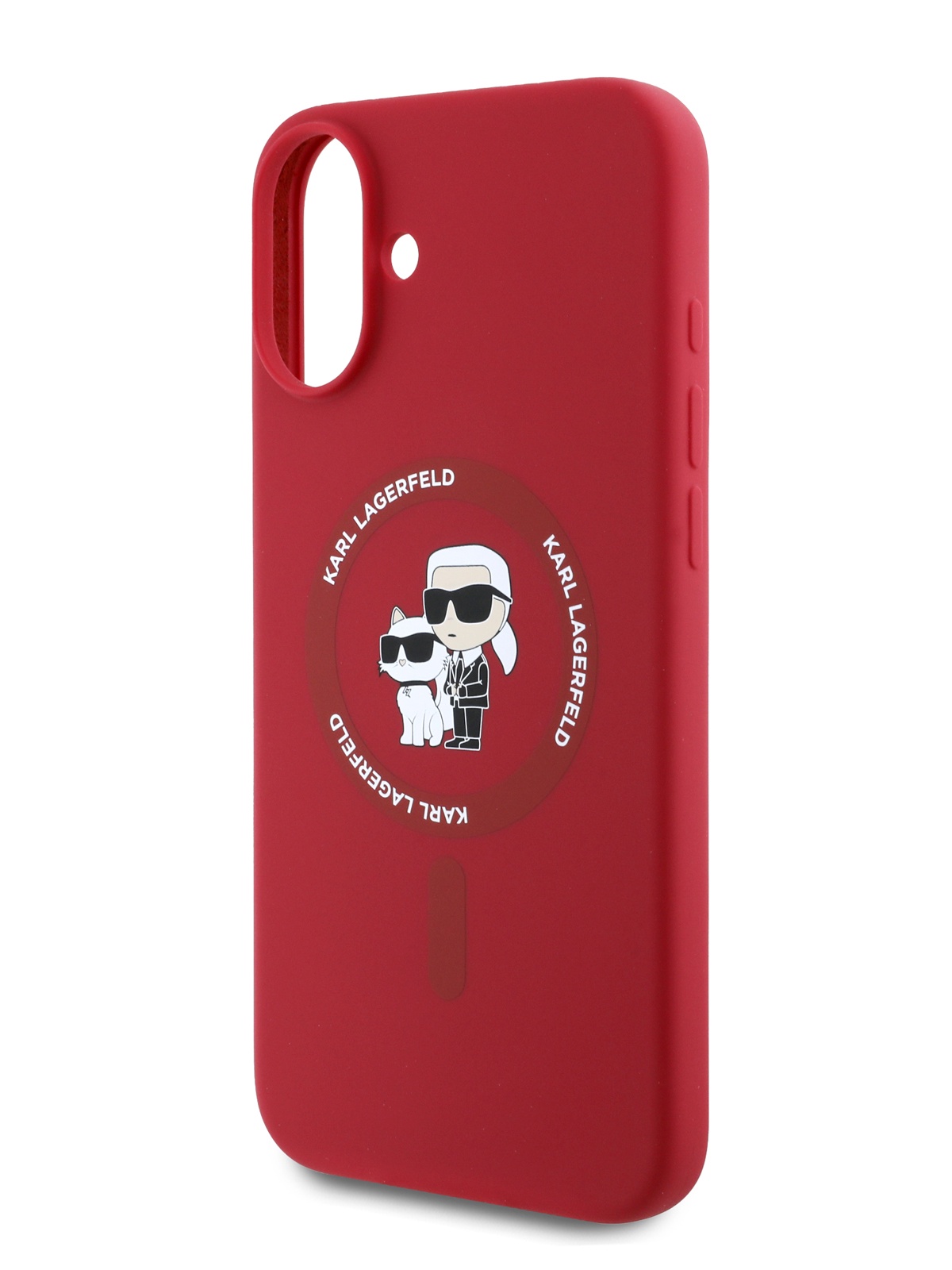 

Чехол Karl Lagerfeld для iPhone 16 Liquid Silicone с функцией MagSafe, красный