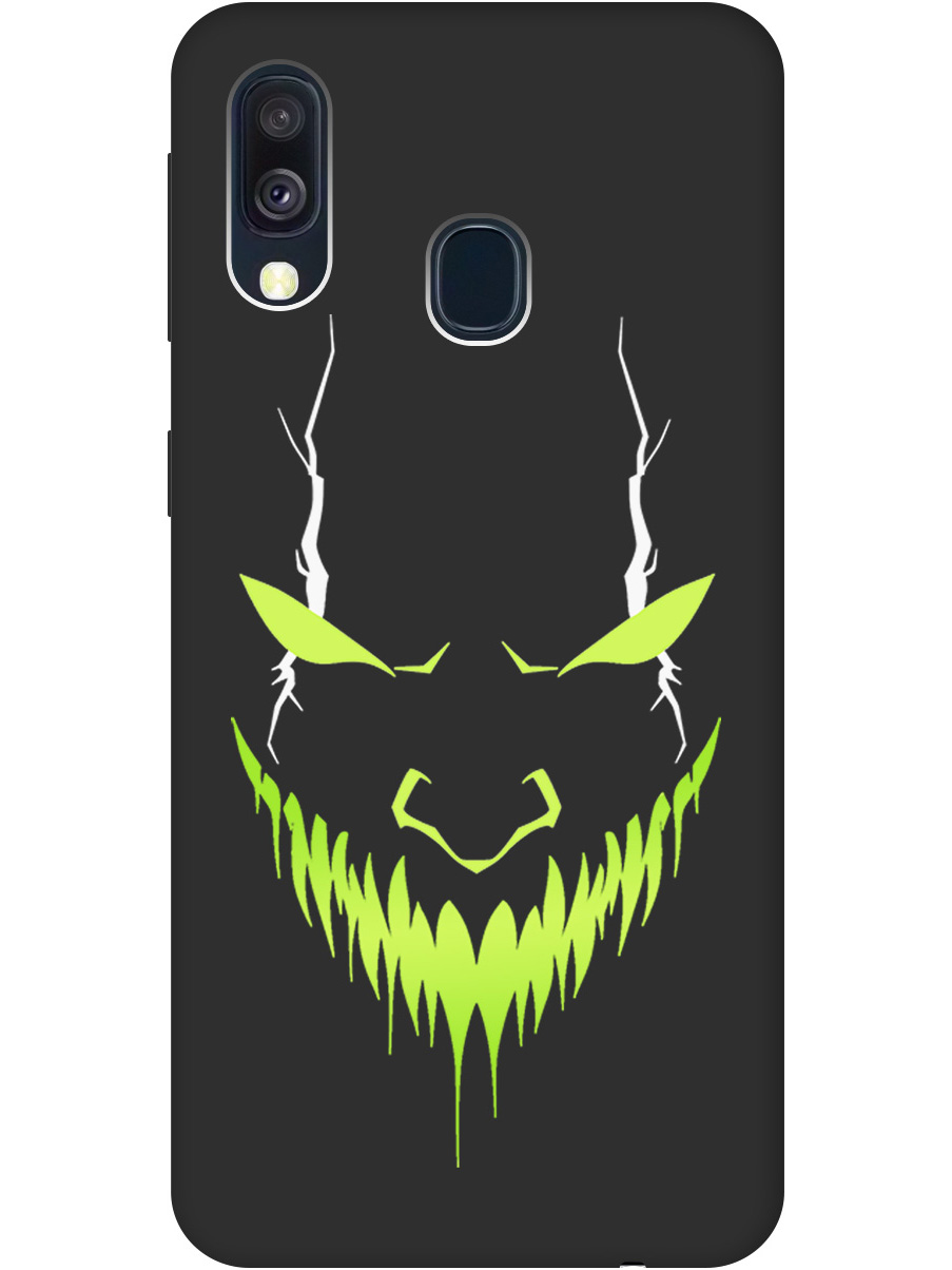 

Силиконовый чехол на Samsung Galaxy A40 с принтом "Evil Face" матовый черный, Черный;белый;зеленый, 720804351