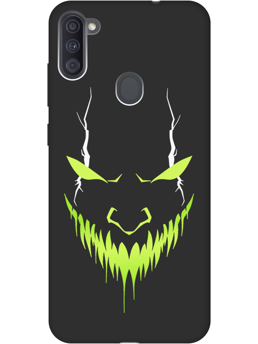 

Силиконовый чехол на Samsung Galaxy A11/M11 с принтом "Evil Face" матовый черный, Черный;белый;зеленый, 722820851