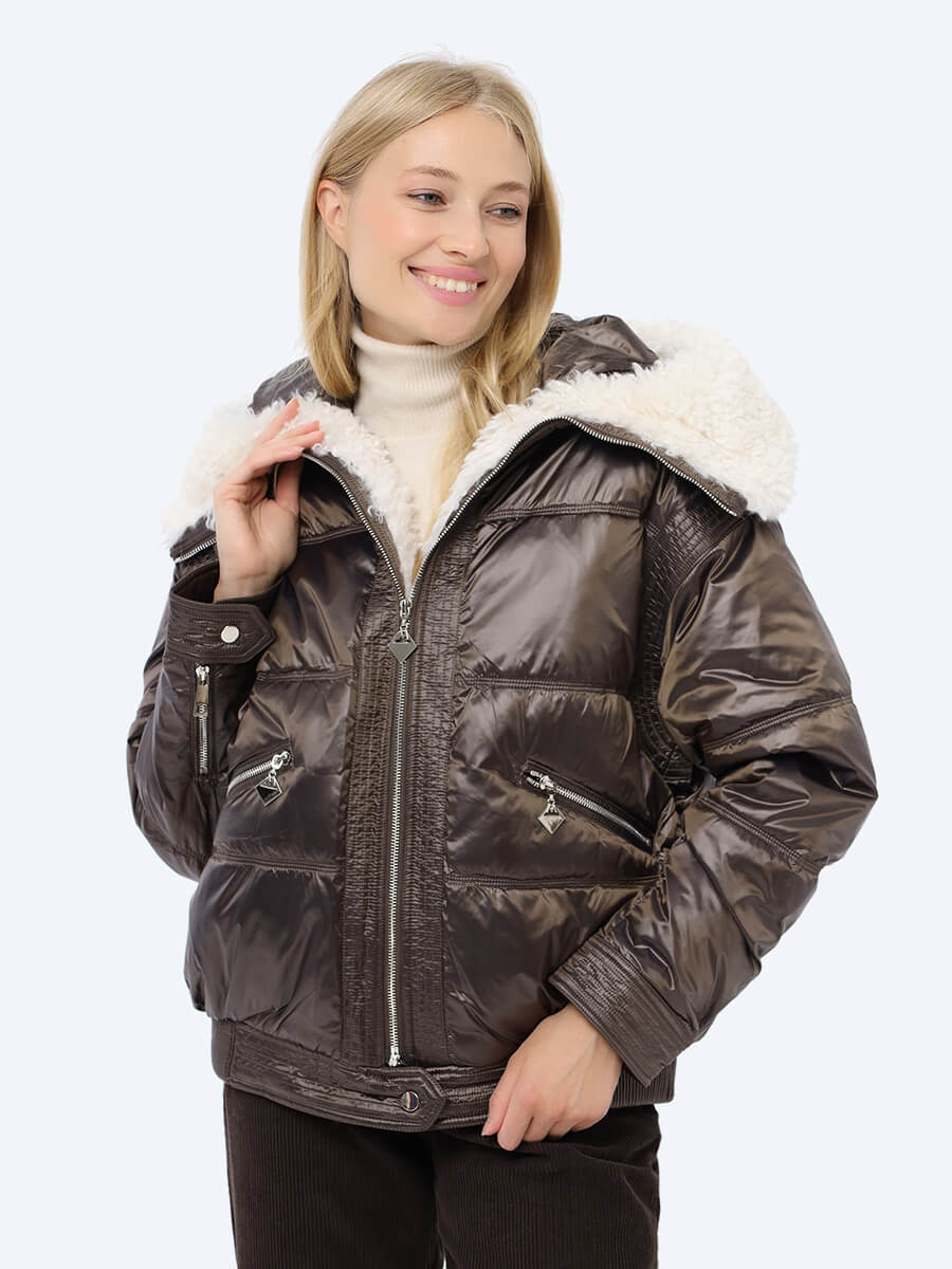 

Куртка женская Vitacci RP9073-04 коричневая 48 RU, Коричневый, RP9073-04